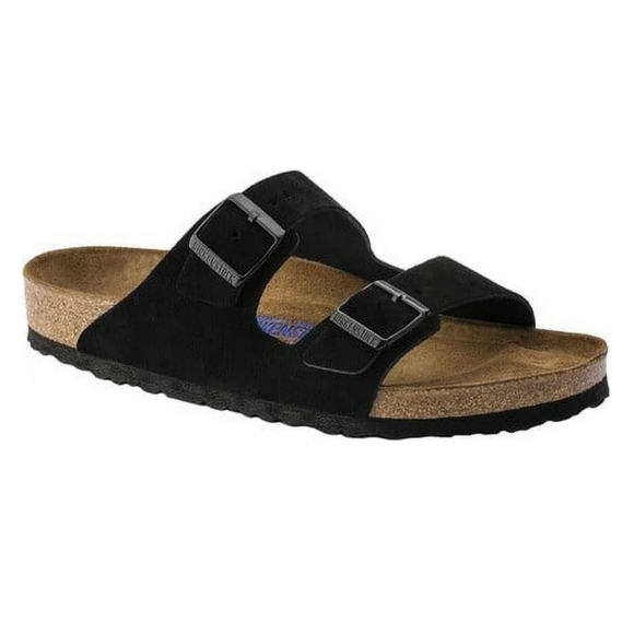 BIRKENSTOCK Arizona Soft Footbed Black Suede Unisex Sandals Size 42 NWT - Picture 2 of 9